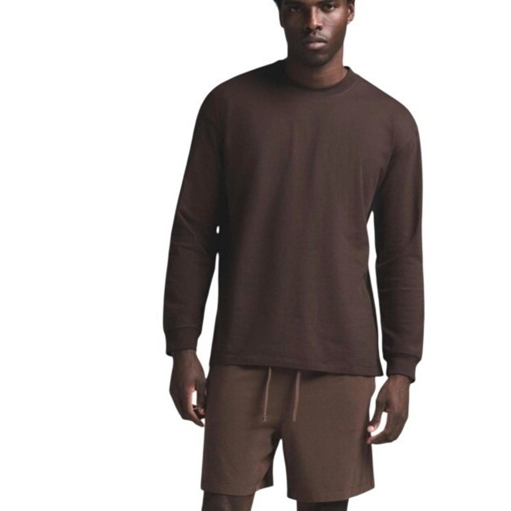 Skims Mens Cotton Long Sleeve T-Shirt LS-LST-6350M Phoenix Brown 5X
